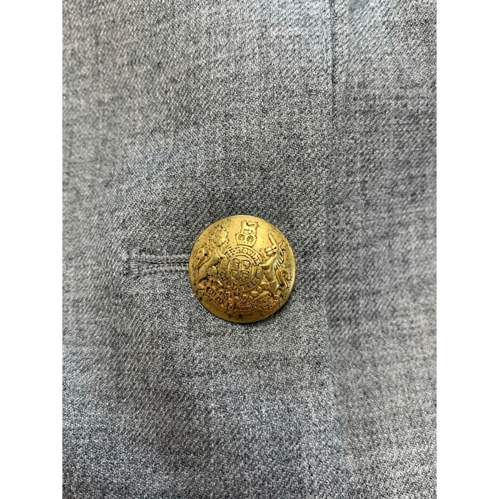 J.Crew Schoolboy Blazer Gray Wool Blend Gold Crest Button Jacket 92480 Size 8 - Picture 10 of 11